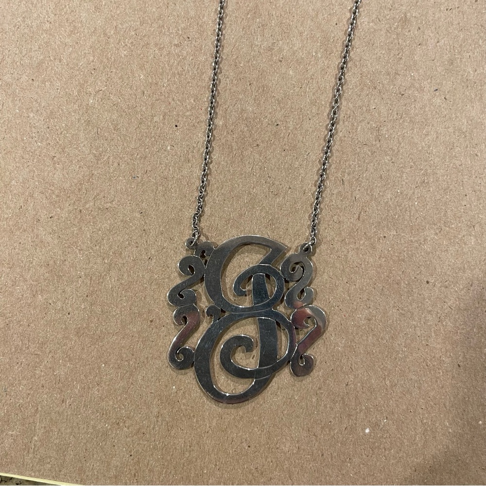 Sterling Silver J Initial Necklace